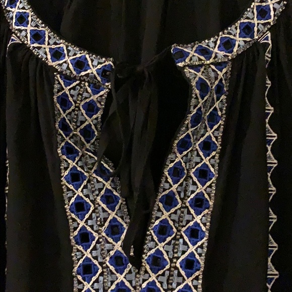 PARKER | Blue Acre Peasant Blouse | Small | Black, Embroidered | Like New - Picture 4 of 7